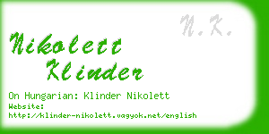 nikolett klinder business card